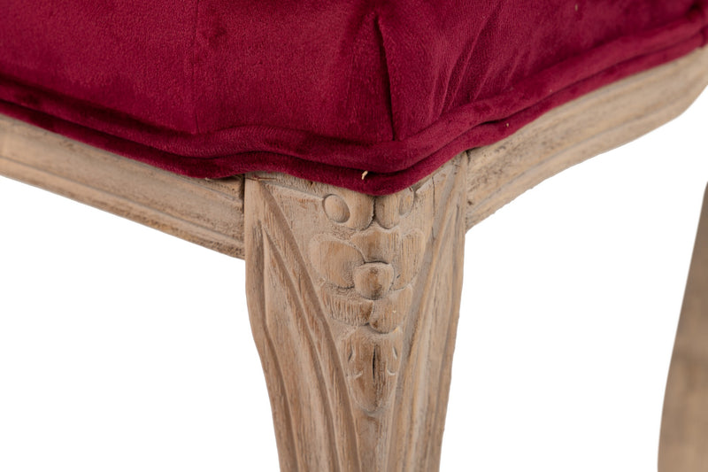 Pie Cama Velvet Capitone Patas Madera 110x36x47 Cm - Reposapiés - Granada Maison