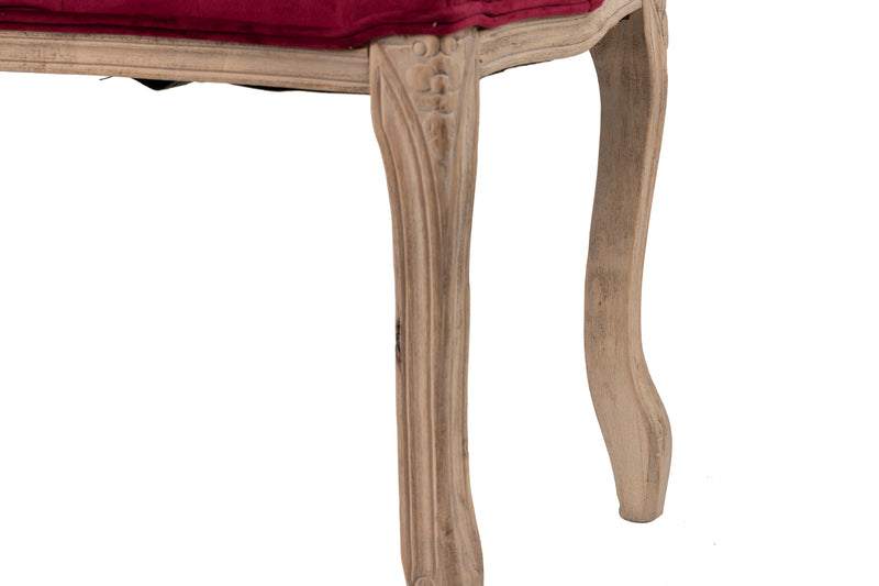 Pie Cama Velvet Capitone Patas Madera 110x36x47 Cm - Reposapiés - Granada Maison