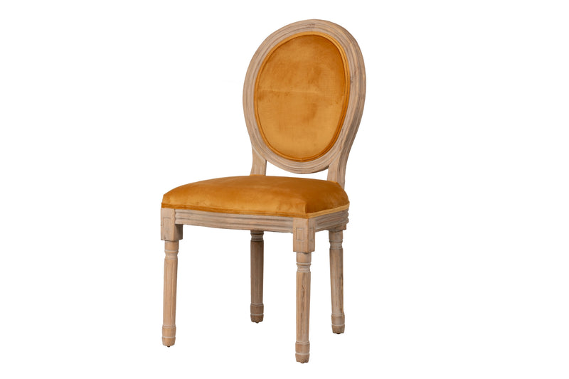 Silla Velvet Mostaza Patas Madera 48x46x96 Cm - Sillas y Sillones - Granada Maison