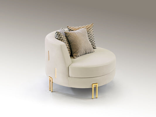 Viena Sillon 1P Blanco Oro - Sillas y Sillones - Granada Maison