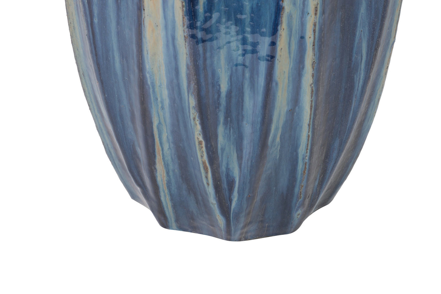 Blue Stoneware Planter 39X39X56 Cm