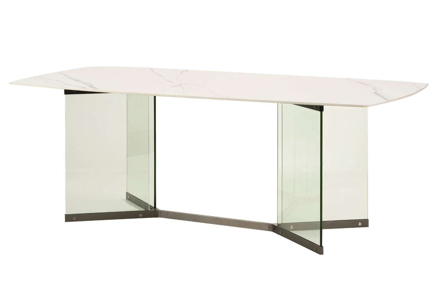 Mesa Comedor Marmol Cristal Nakin 200X100X75 Cm