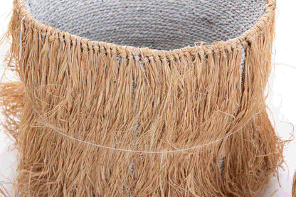 Raffia Set 3 Baskets 40X40X40/35X35X3/30X30X33 C