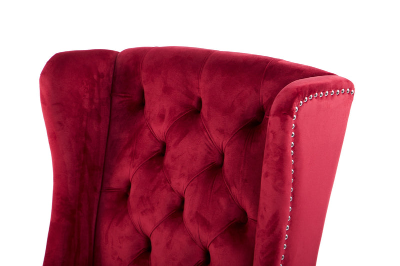 Silla Velvet Capitone Rojo Nelson 64x70x105 Cm - Sillas y Sillones - Granada Maison