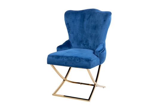 Silla Velvet Capitone Azul Bruny 67x62x95 Cm - Sillas y Sillones - Granada Maison