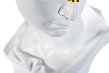 Figura Decoracion Resina Blanca/Dorada 32X33X58 Cm