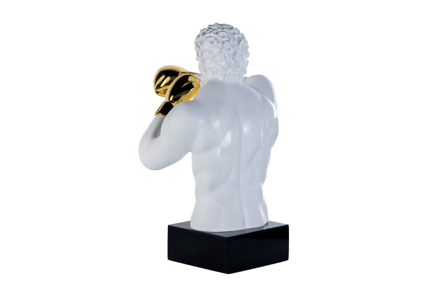 Boxeador Resina/Marmol Blanca 33X56X56 Cm