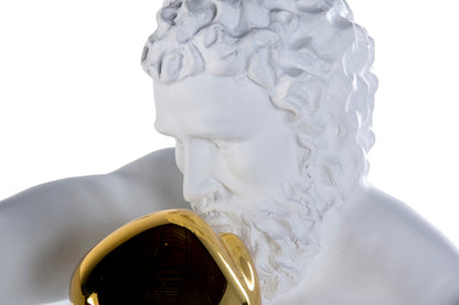 Boxeador Resina/Marmol Blanca 33X56X56 Cm