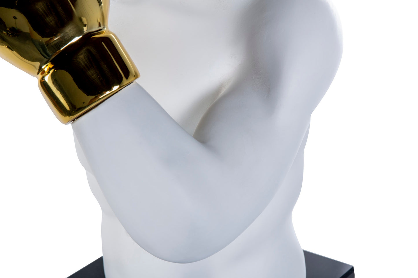 Boxeador Resina/Marmol Blanca 33X56X56 Cm