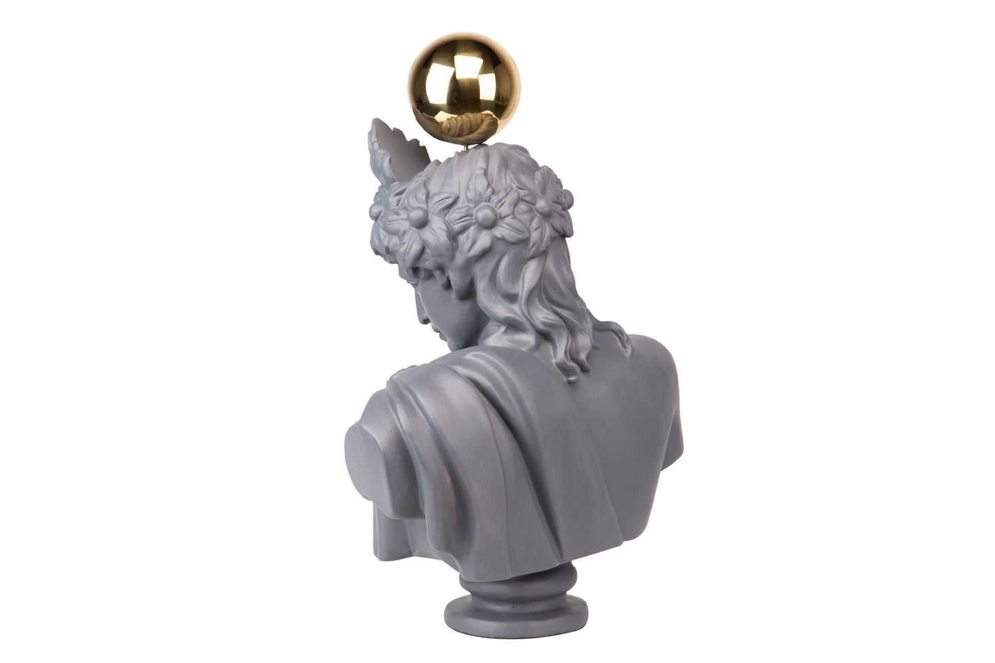 Figura Decoracion Resina/Inox Gris 44X27X62 Cm