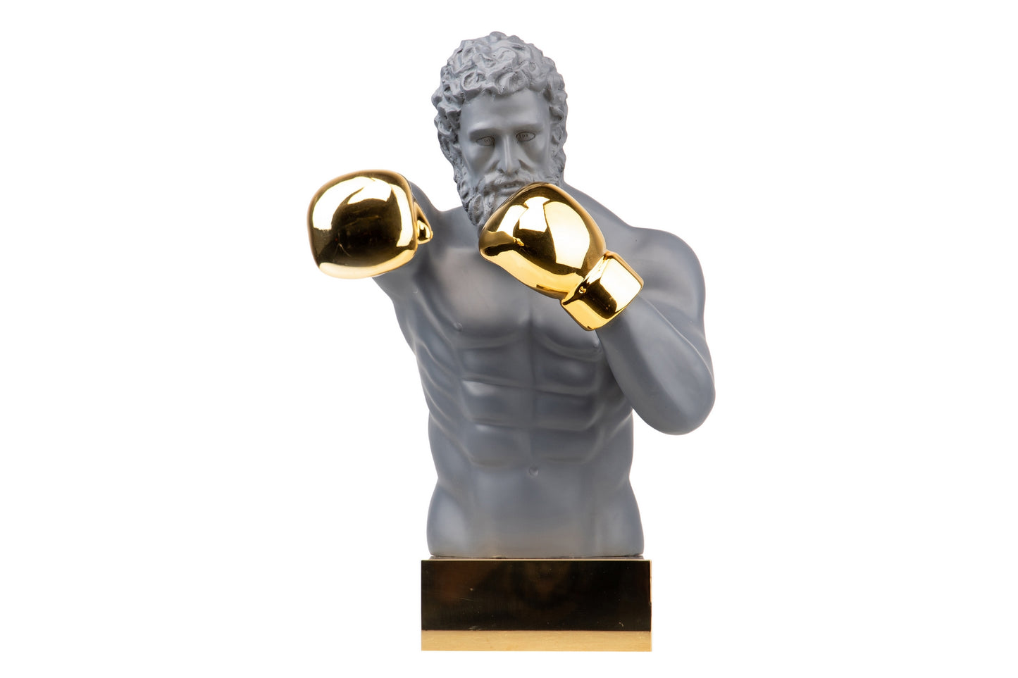 Boxeador Resina/Metal Gris 33X56X56 Cm