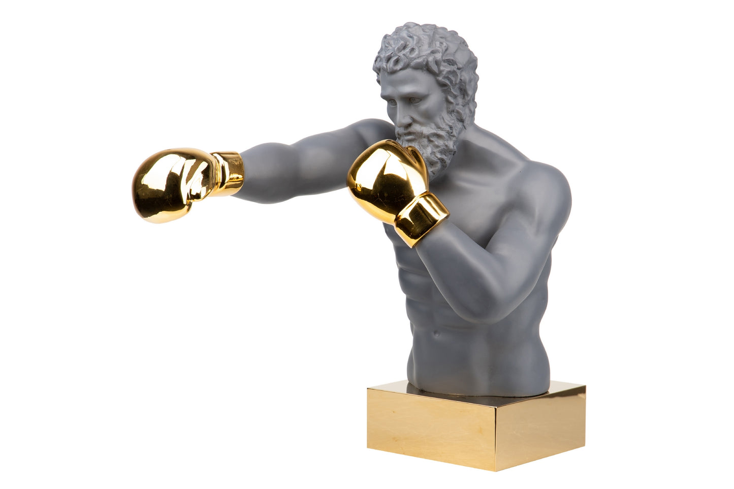 Boxeador Resina/Metal Gris 33X56X56 Cm