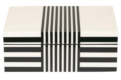 Caja Mdf Lacada Blanca Y Negra 20X12X8 Cm