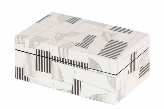 Caja Mdf Gris Blanco 20X12X8 Cm