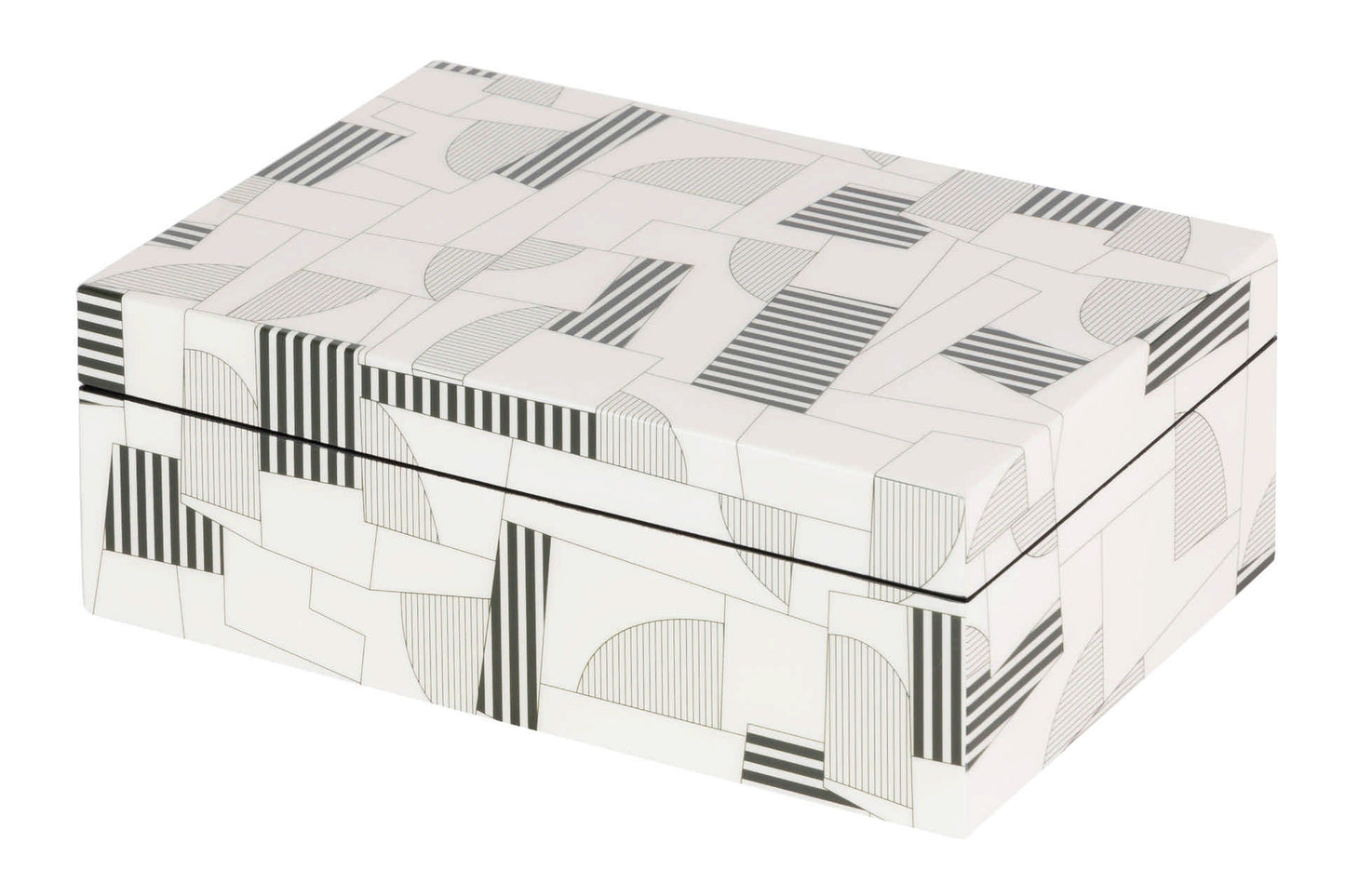 Caja Mdf Gris Blanco 28X18X10 Cm