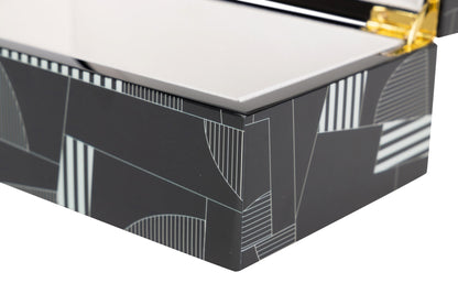 Caja Mdf Negro Gris 20X12X8 Cm