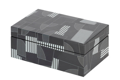 Caja Mdf Negro Gris 20X12X8 Cm