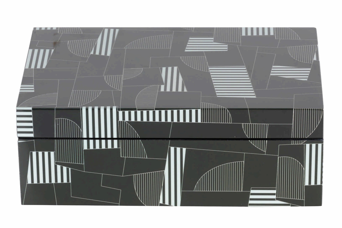 Caja Mdf Negro Gris  28X18X10 Cm