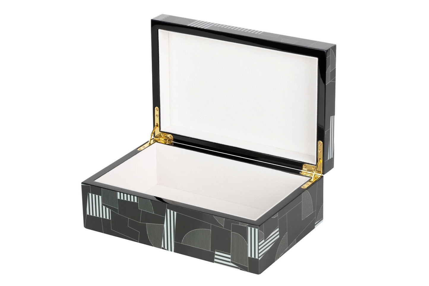 Caja Mdf Negro Gris  28X18X10 Cm