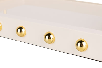 Bandeja Mdf / Acero Inox Beige 45X31X9 Cm