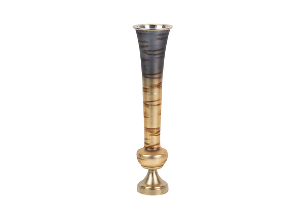 Golden Glass Aluminium Vase 19X19X82 Cm
