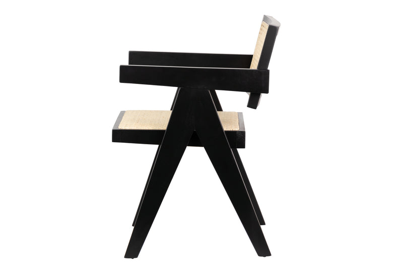 Malung Elm Black Rattan Chair 56X61X84 Cm