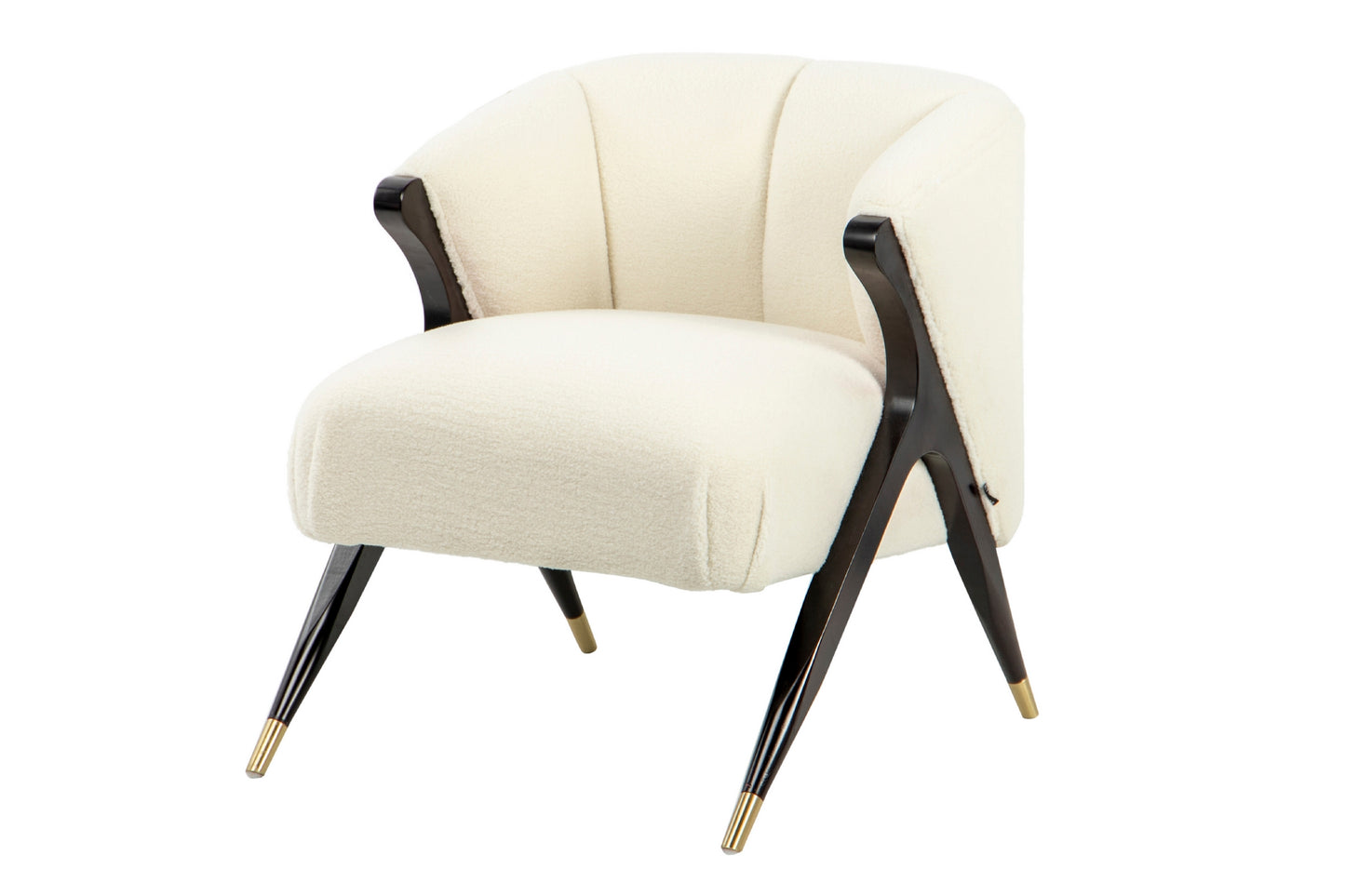 Butaca Madera/boucle Kirkenes 68x78x75 Cm - Sillas y Sillones - Granada Maison