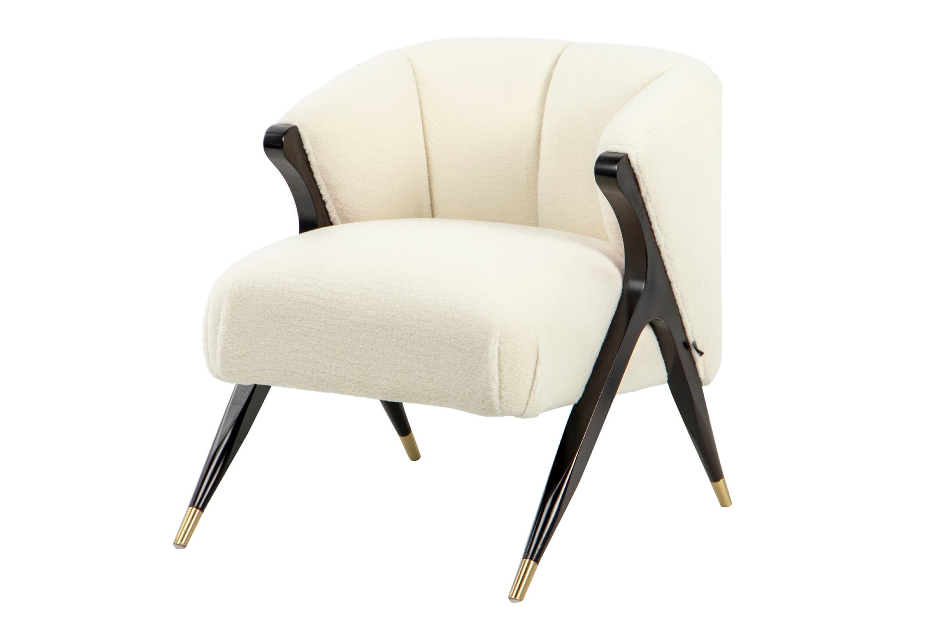 Butaca Madera/boucle Kirkenes 68x78x75 Cm - Sillas y Sillones - Granada Maison