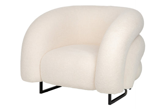 Hanko White Boucle Armchair 89X85X74 Cm