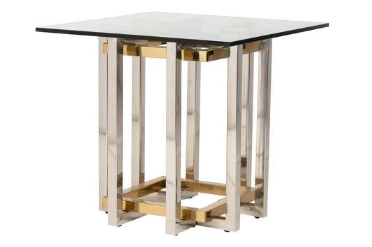 Kazan Ss Steel / Glass Sidetable 60X60X55 Cm