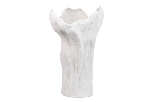 Pamukkale White Ceramic Vase 28X28X45 Cm