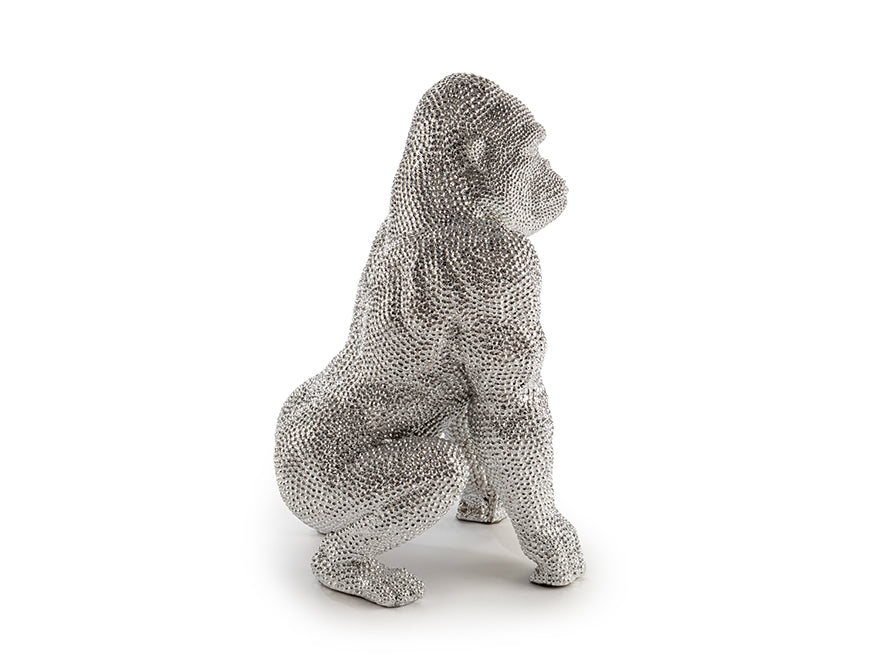 Figura Grande Gorila Plata - Figuras Decorativas - Granada Maison