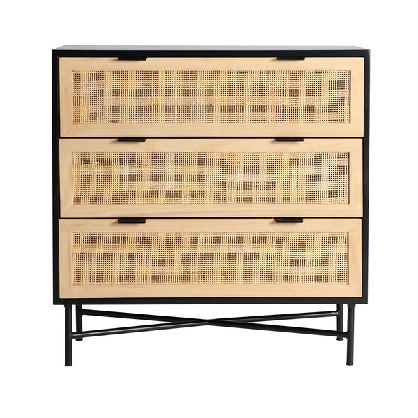 Cómoda Beilen Negro/Natural Madera De Pino - Cómodas - Granada Maison